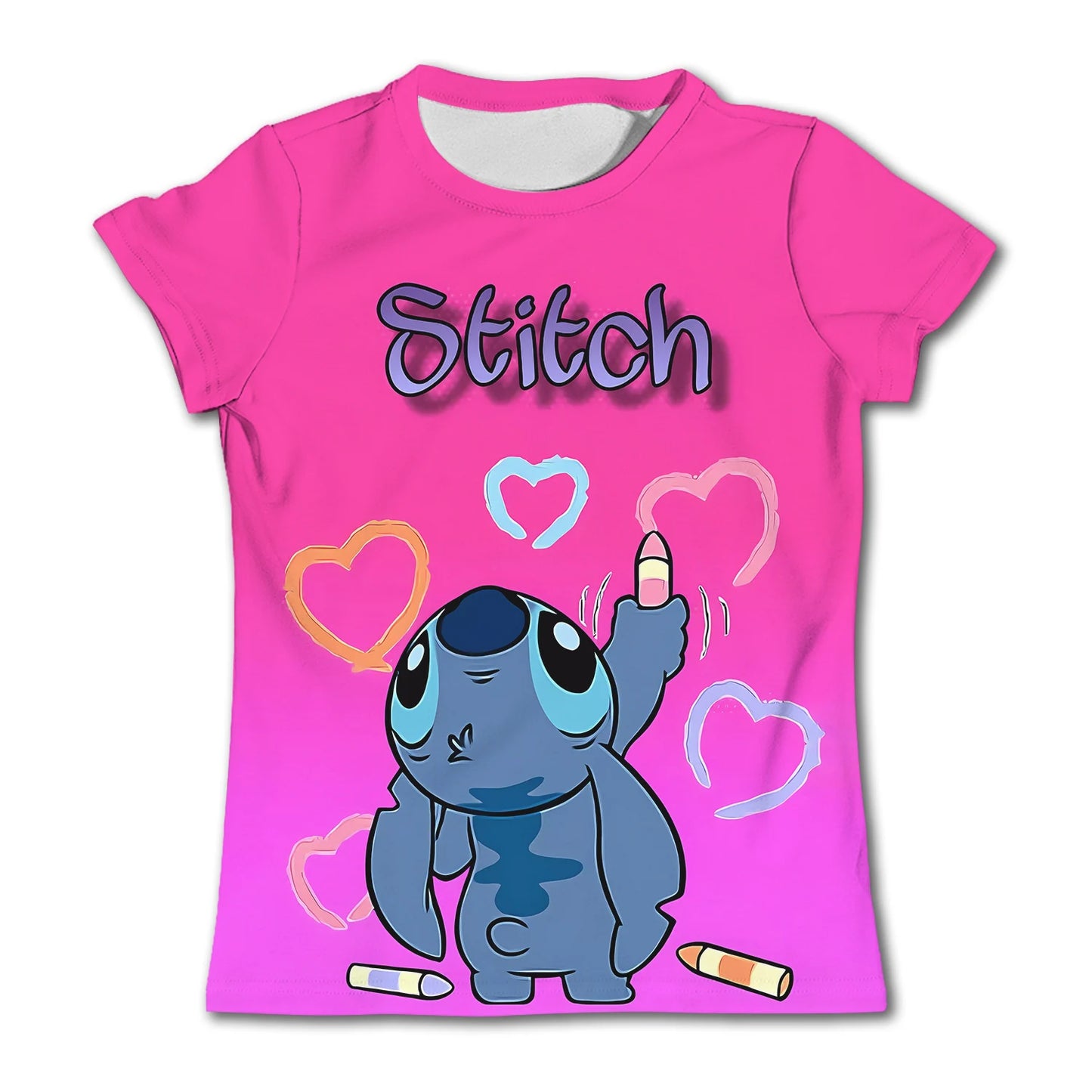 3-4Y Girls Disney Stitch T Shirts Summer