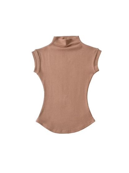 Summer Sexy Turtleneck Sleeveless T-Shirts