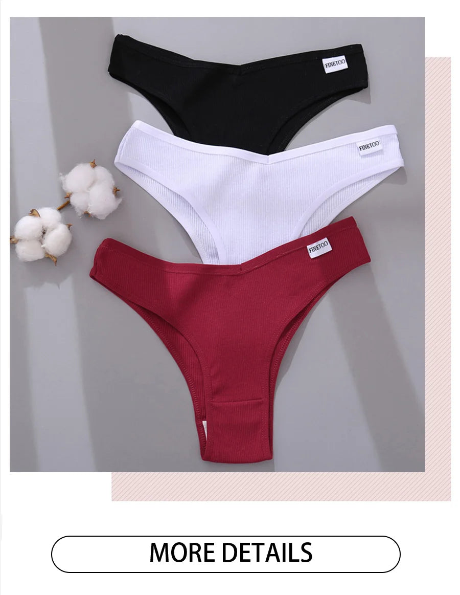 5Pcs/Set Women Cotton Brazilian Panties V Waist