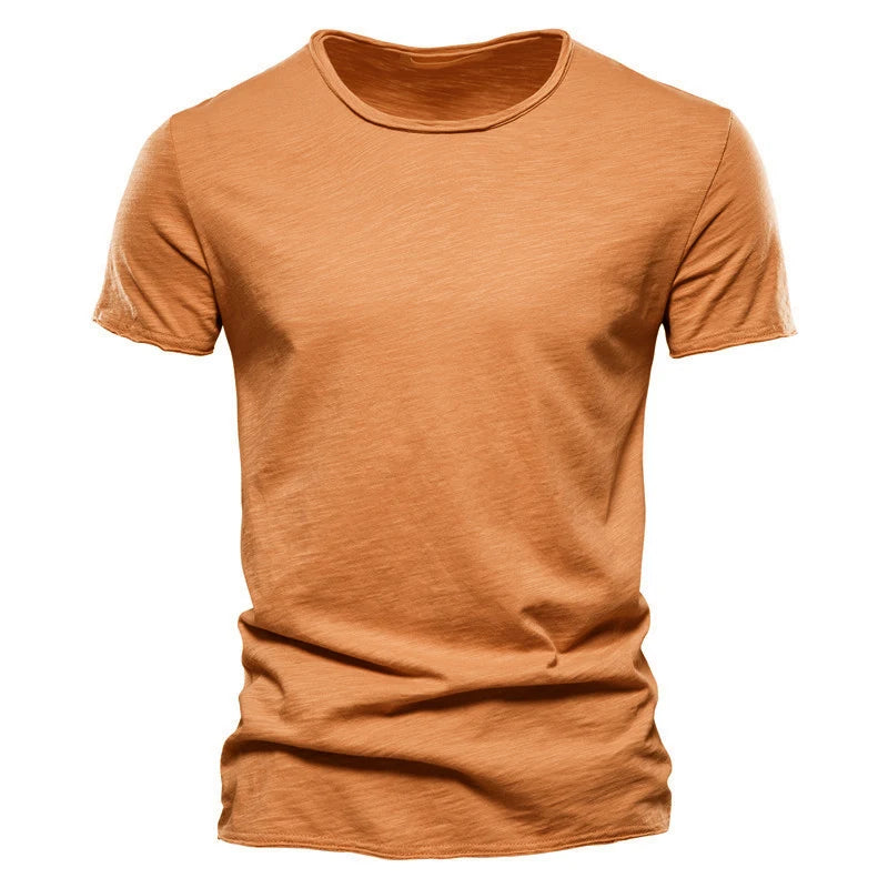 100% Cotton Men T-shirt Casual Soft Fitness