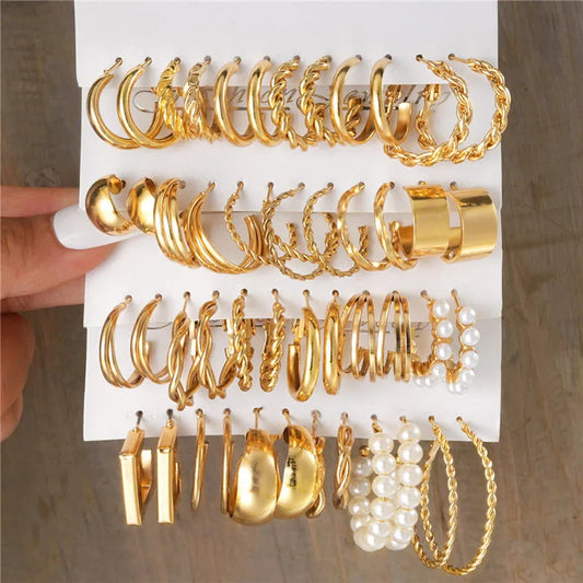 Big Circle Hoop Earring Set