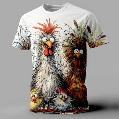 Funny Men's T Shirt Animal Chicken