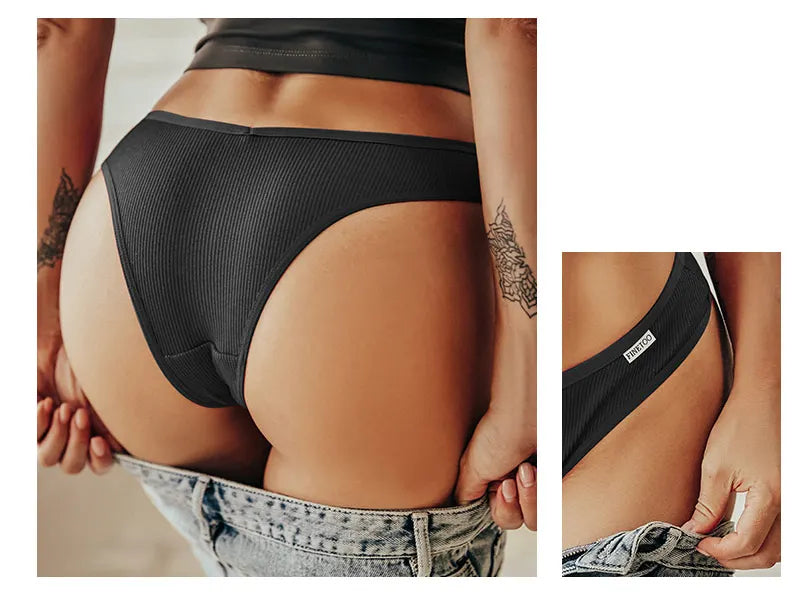 5Pcs/Set Women Cotton Brazilian Panties V Waist