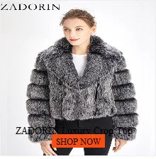 Mink Coats Autumn Winter Fluffy Black Faux Fur Coat