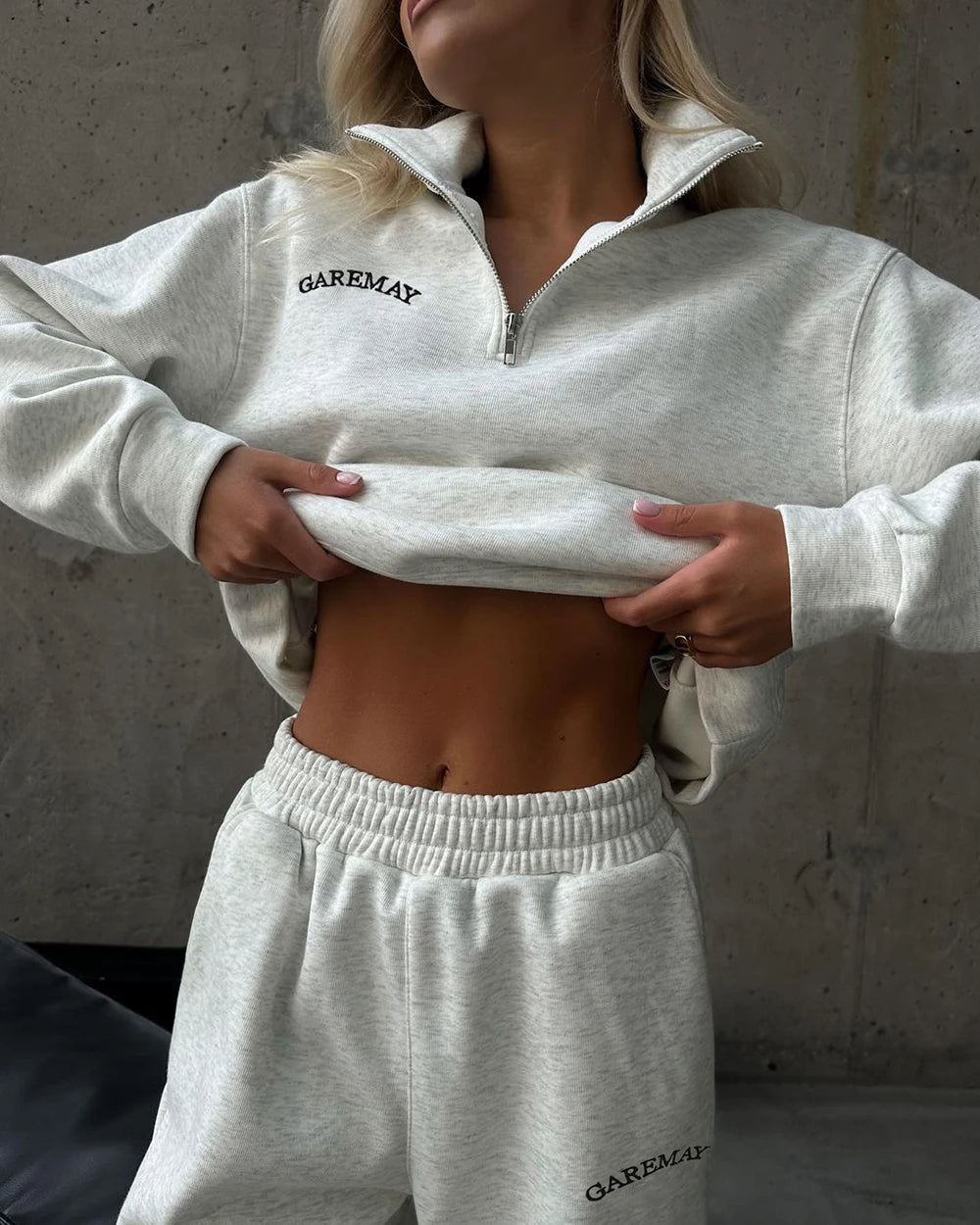 Women's Tracksuit with Zipper Cotton Oversize