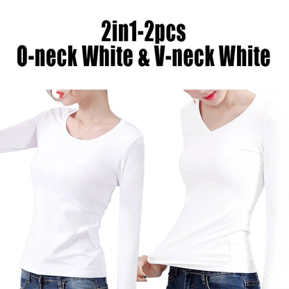 O Neck V Neck Long Sleeve Shirt