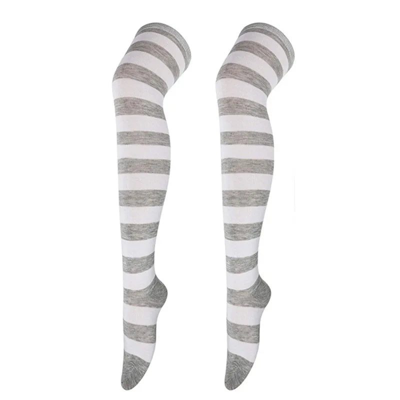 Color Striped Stockings Japanese Over Knee