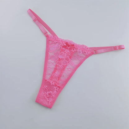 3Pcs Lace Thongs Women Lace Low Waist Panties