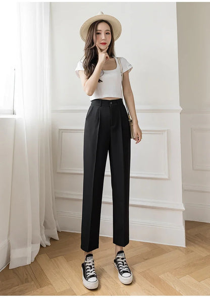 Fall Spring Black Suit Pants