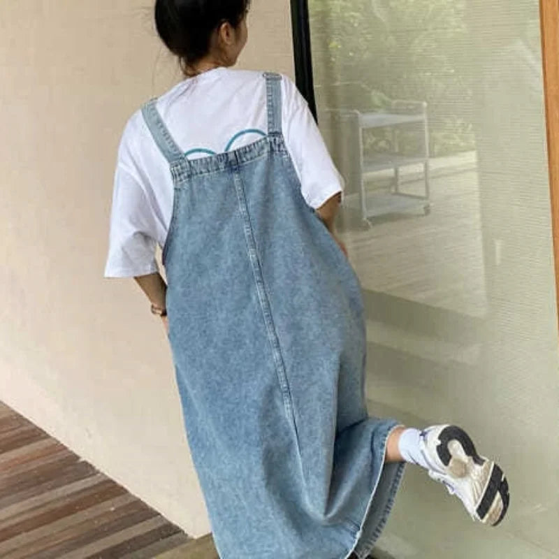 Denim Overall Dress Women Sleeveless Jeans