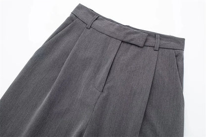 Women's Pants Beige Grey Black Wide Leg Pants