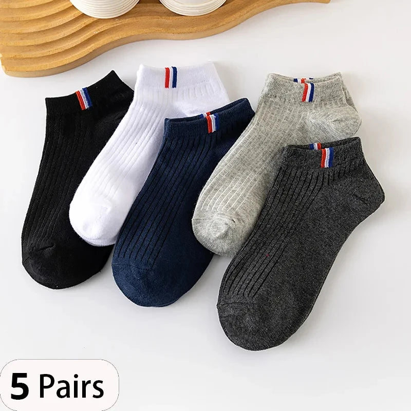 Thin Summer Blending Boat Socks(5 Pairs)