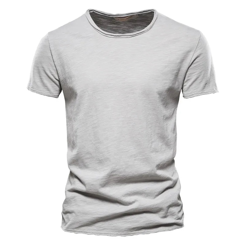 100% Cotton Men T-shirt Casual Soft Fitness