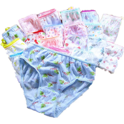 6pcs Kid Brief Underwear Girls Florals Cute Cartoon