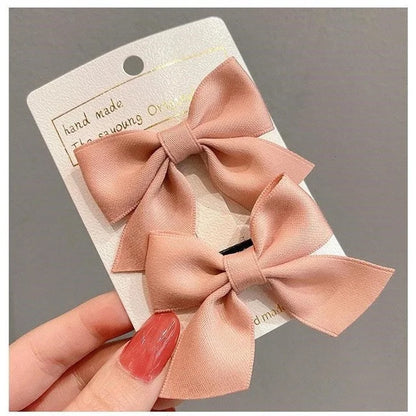 2 Piece Bow Hair Clip Elegant Flower