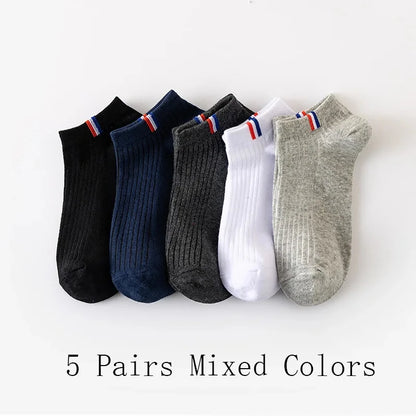 Thin Summer Blending Boat Socks(5 Pairs)