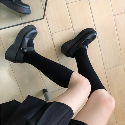 Solid Color Black White Long Socks