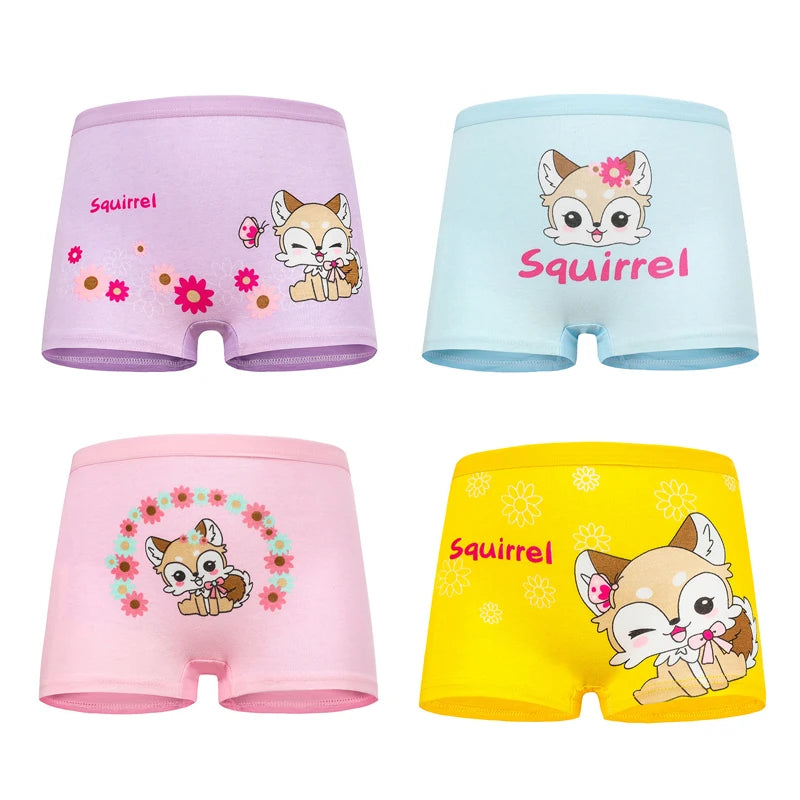 4pcs/Lot Girls  Underwear 100%Cotton Girls Panties