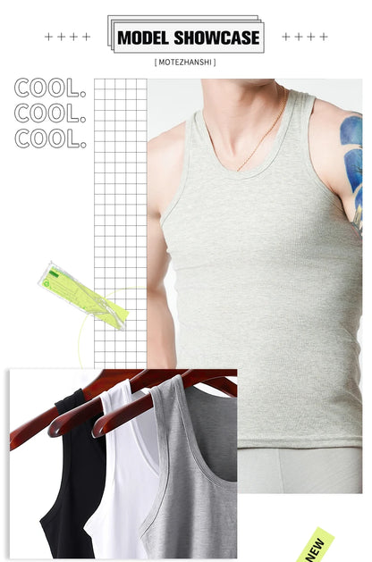 9Pcs Men's Cotton Athletic Tank Top Sleeveless