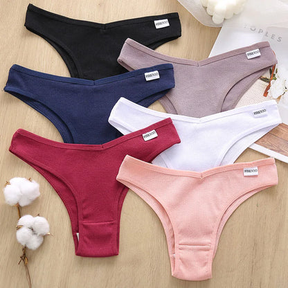 5Pcs/Set Women Cotton Brazilian Panties V Waist