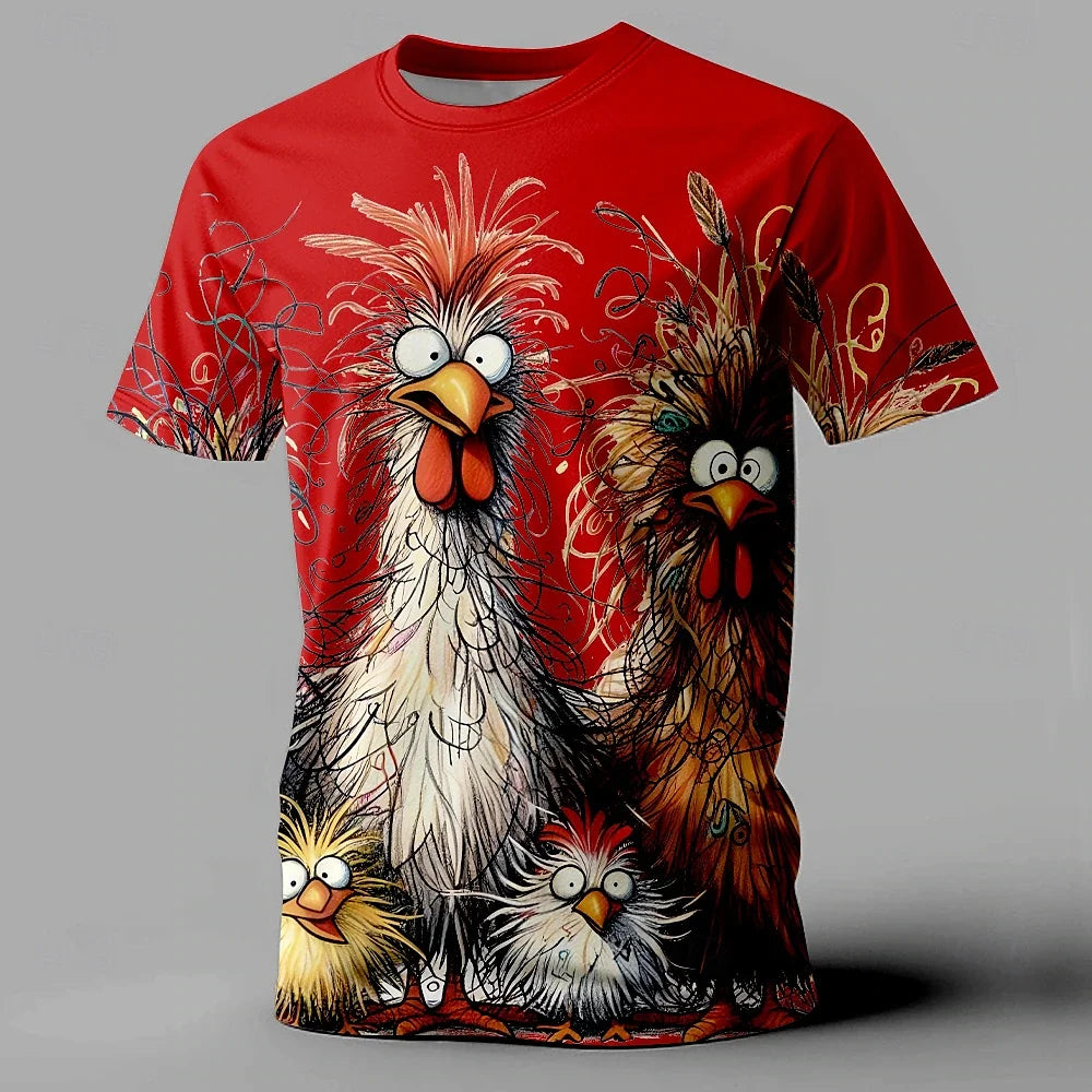 Funny Men's T Shirt Animal Chicken