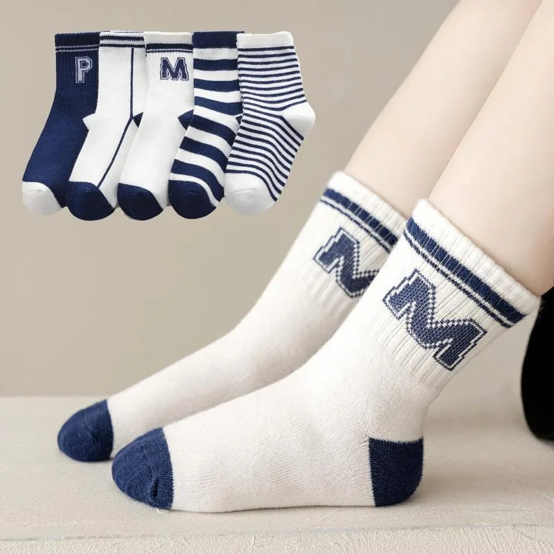 5 Pairs Autumn Winter New Style Children's Socks