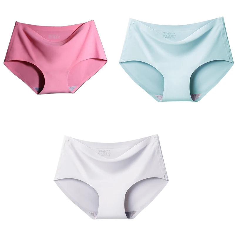 3Pcs/Set Large Size XXL Seamless Women Panties Mid-waist