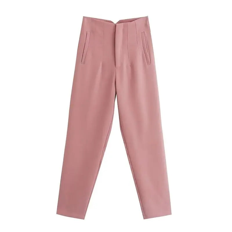 Women Fashion Straight Pants High Waist