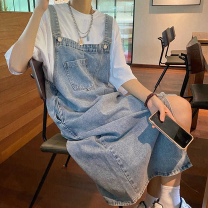 Denim Overall Dress Women Sleeveless Jeans