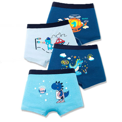 Multipack Cotton Boy Boxer Brief Fun Excavator Pattern Kids Boxers