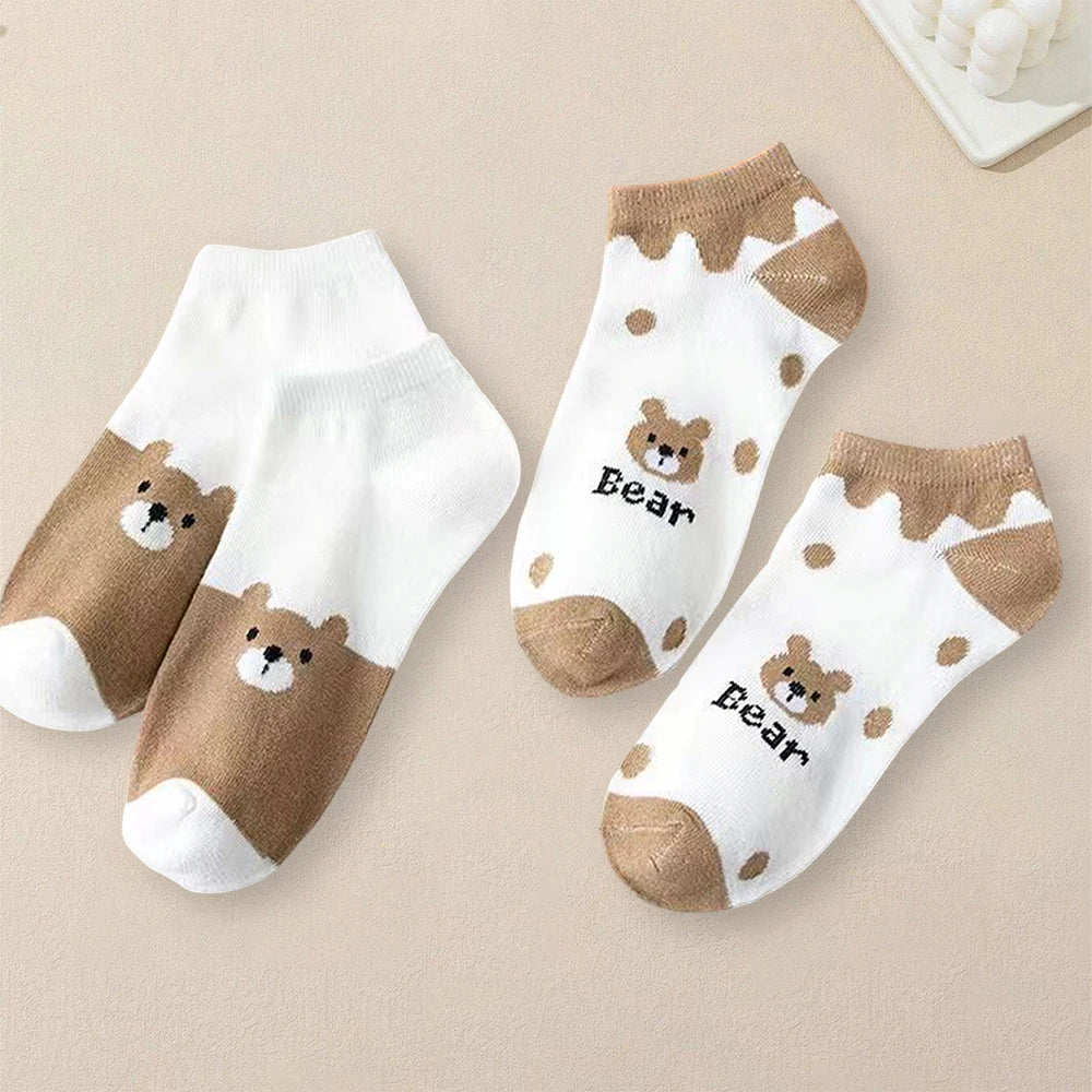 Women Cartoon Patterned Socks 5 Pairs