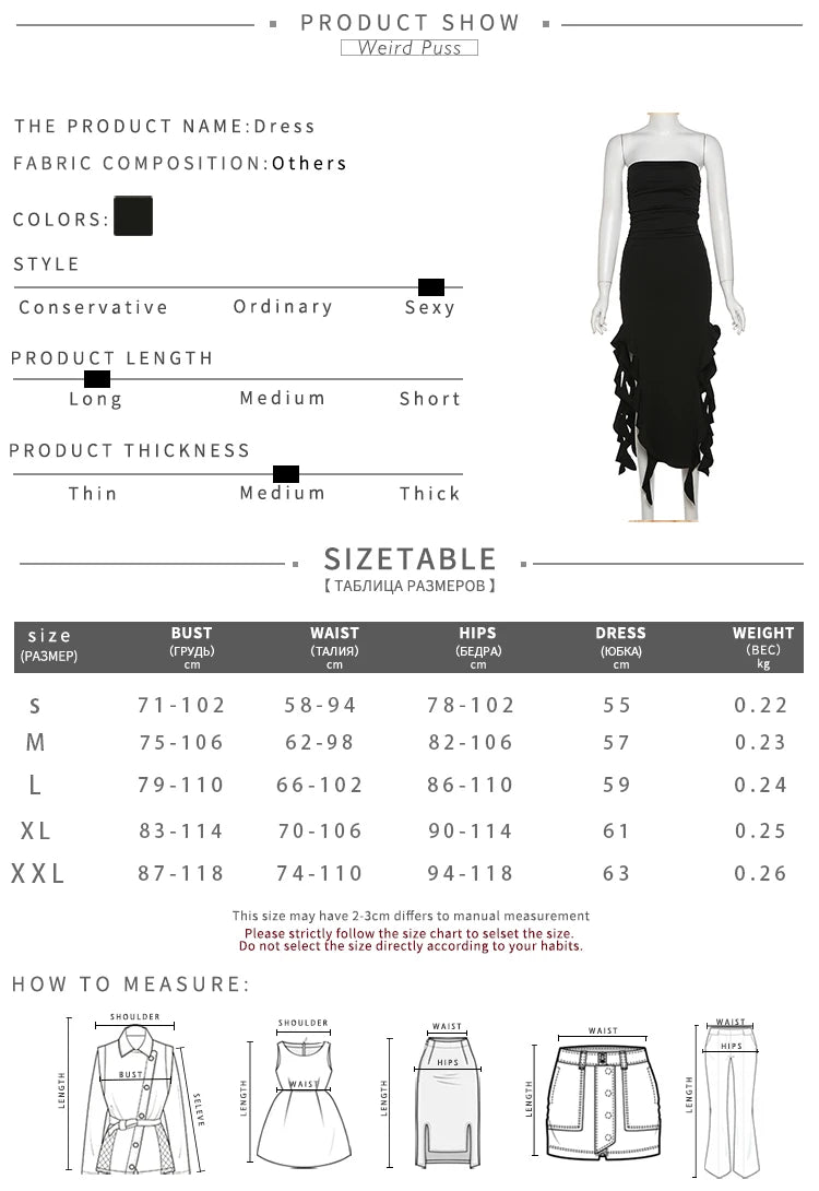 Elegant Strapless Dress Women