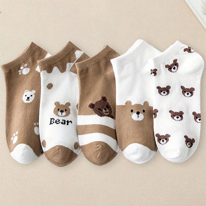 Women Cartoon Patterned Socks 5 Pairs