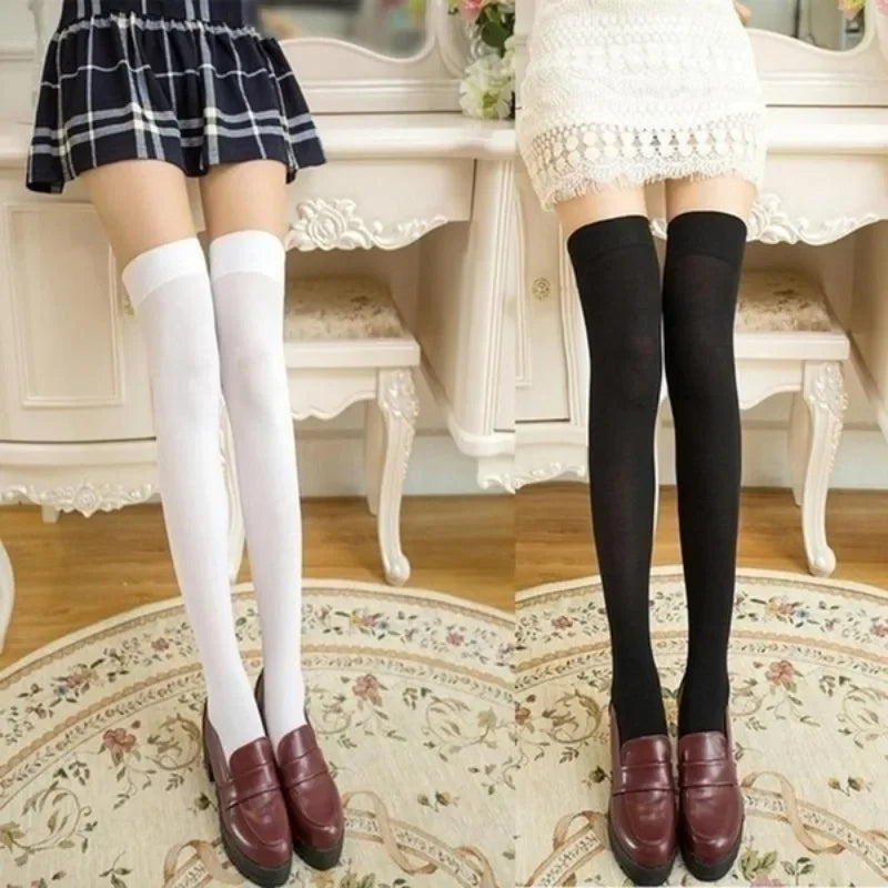 Women Stockings Black White Red Over The Knee