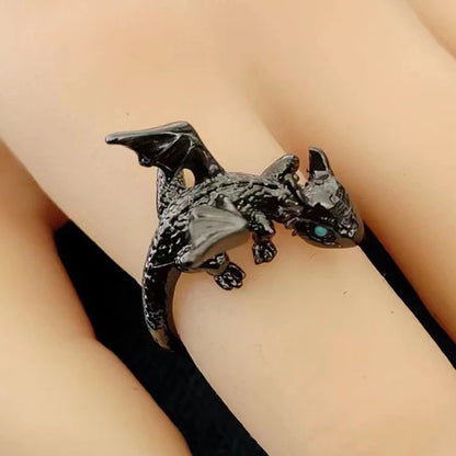 Vintage Dark Dragon Opening Rings