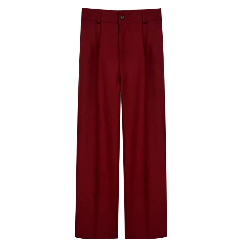 Women Chic Fashion Office Wear Straight Pants