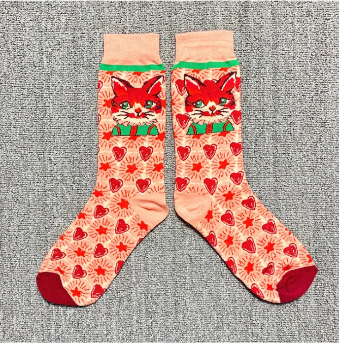 Colorful Print Socks Women