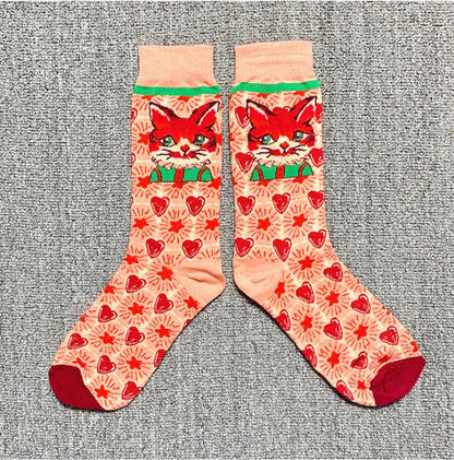 Colorful Print Socks Women