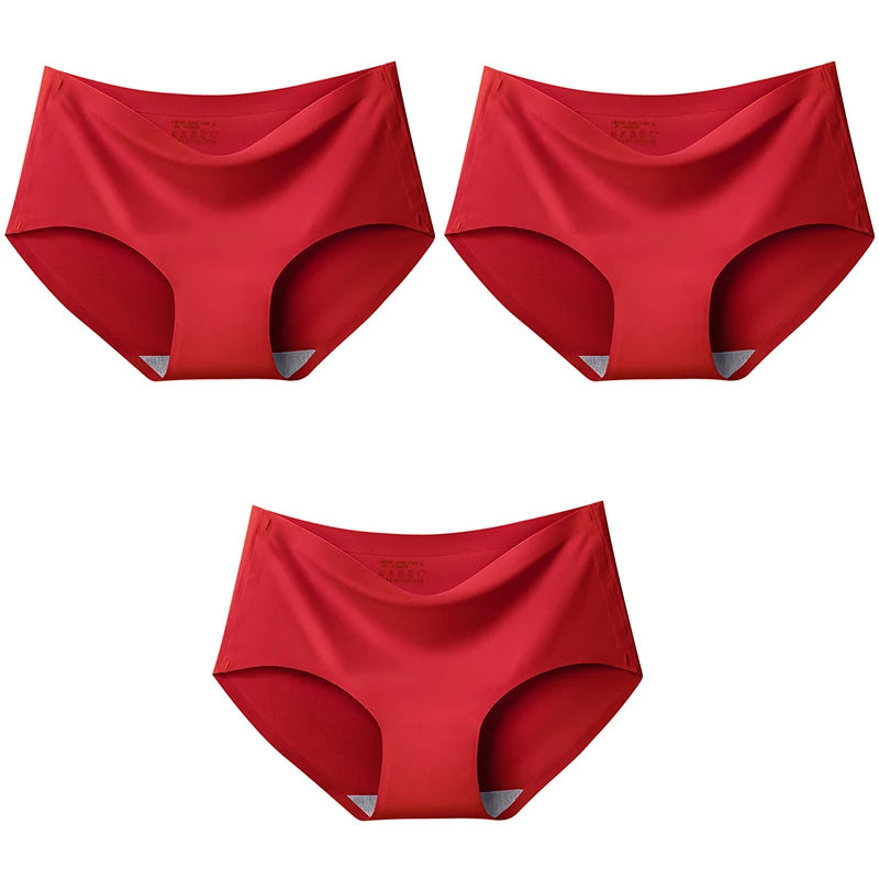 3Pcs/Set Large Size XXL Seamless Women Panties Mid-waist