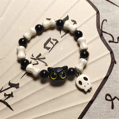 1/2PCS Tassels Big Eye Cat Bracelets