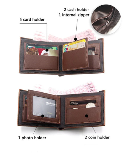 Short Men Wallets Slim Classic