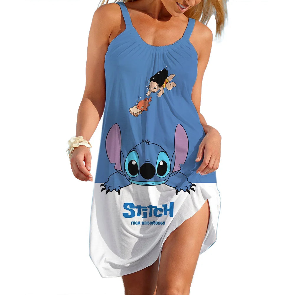 Disney Stitch Women Fashion Sling Dress