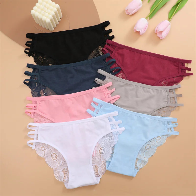 3PC/Set Women's Sexy Floral Lace Panties