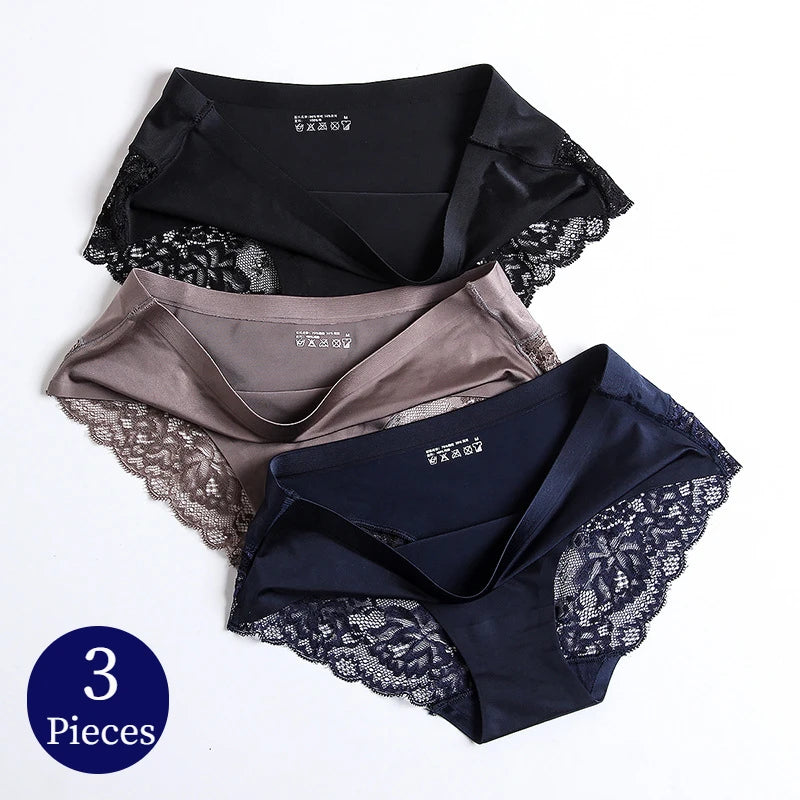 3PCS/Set Women's Panties Exquisite Lace Underwear