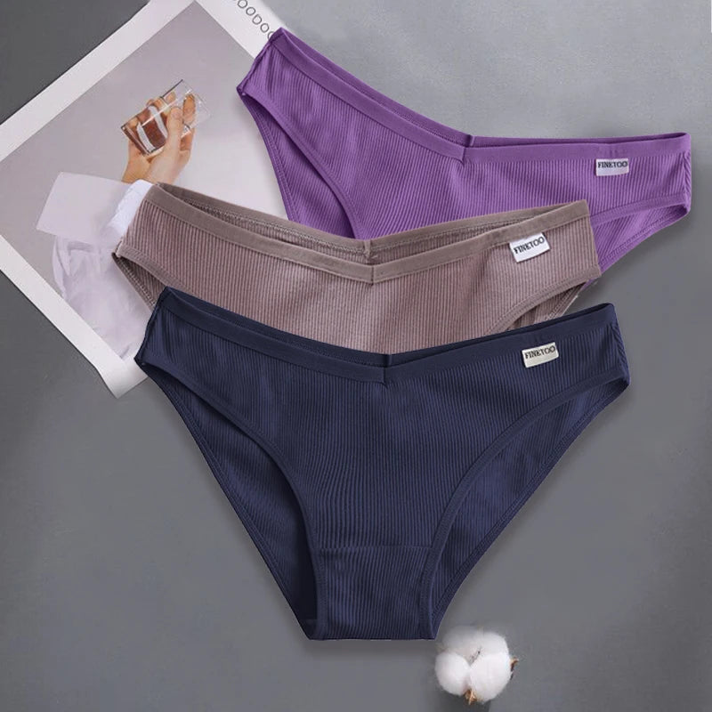 3PCS/Set M-XXL Women Sexy Cotton Panties