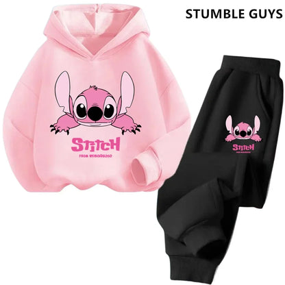 Children Hoodies Stitch  Fashion Pullover Sweatshirt