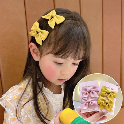 2 Piece Bow Hair Clip Elegant Flower