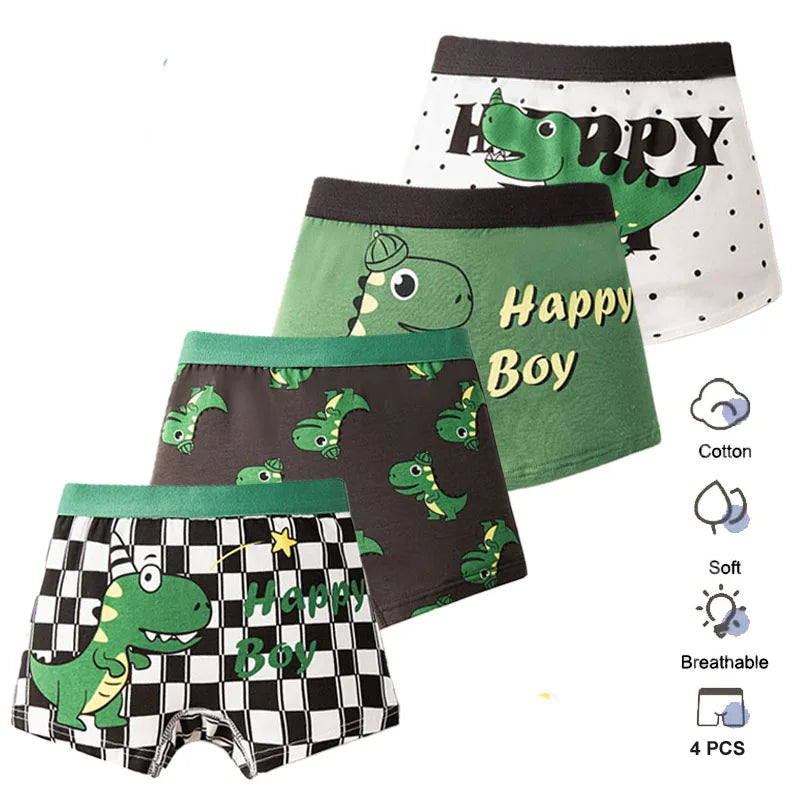 4 Pcs/Set Kids Boys Underwear Cotton Children Boxer