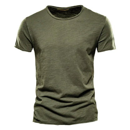 100% Cotton Men T-shirt Casual Soft Fitness