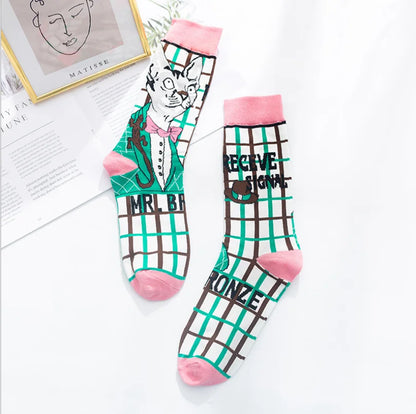 Colorful Print Socks Women